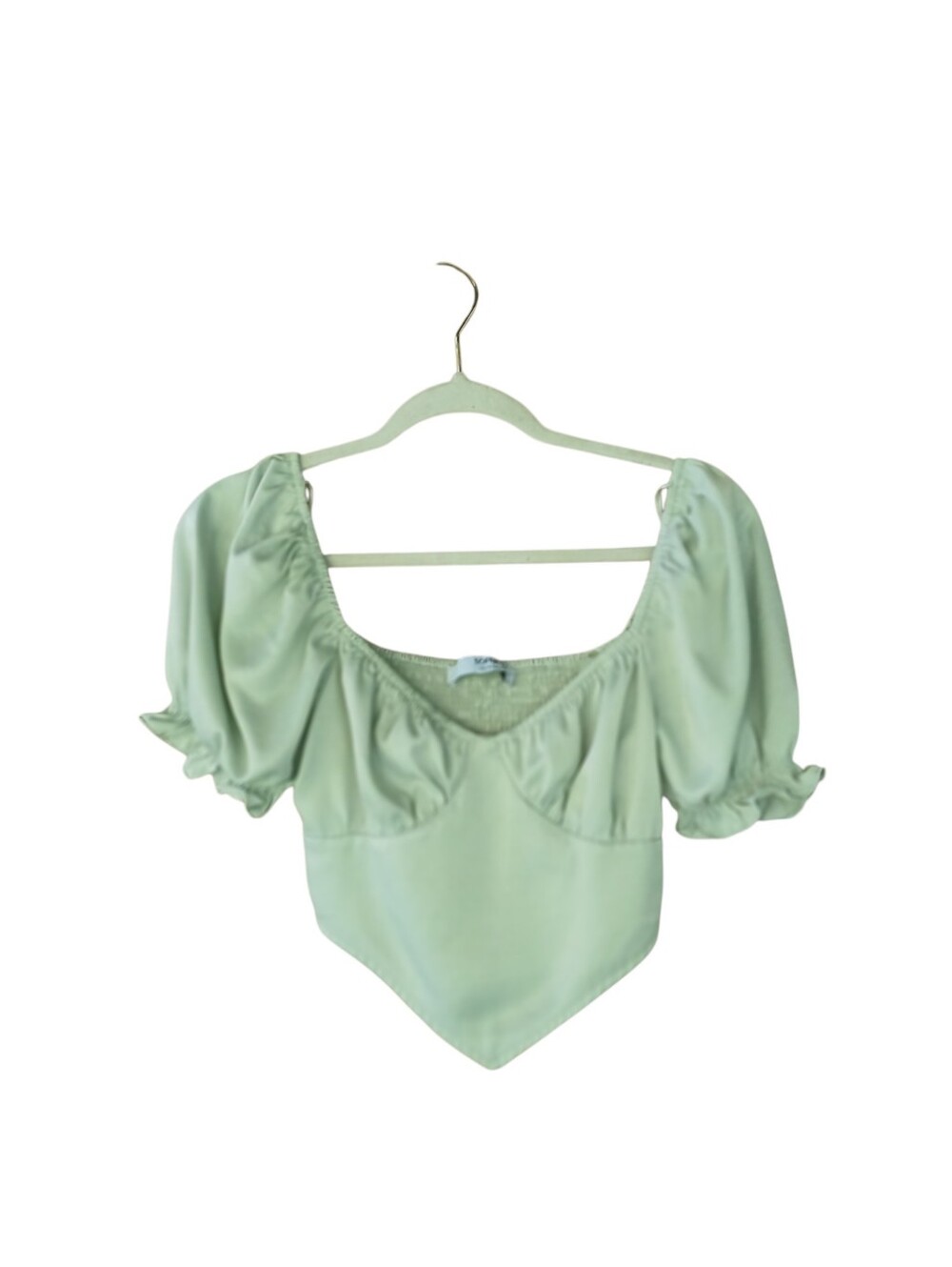 Sophie Rue Sage Puffed Sleeve Off The Shoulder Satin Corset Top XS